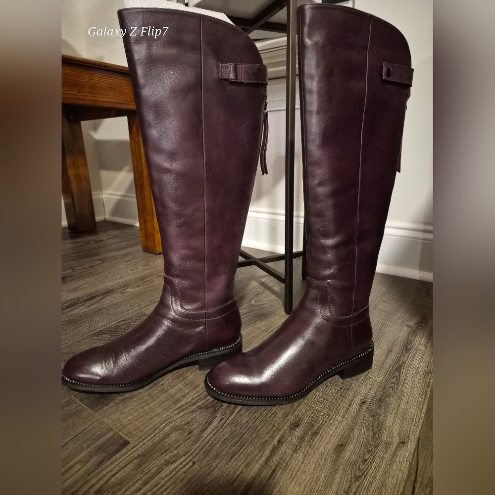 ​Franco Sarto L-Brindley Leather Riding Boots - Mahogany - Picture 4 of 6